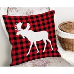 Ekose Zemin Geyik Tasarımlı Dijital Baskılı Dekoratif Yastık Kırlent Kılıfı Realhomes