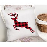 - Rh-K10195-Gorsel2 - Realhomes  Ekose Geyik Tasarımlı Dijital Baskılı Modern Yastık Kırlent Kılıfı Realhomes