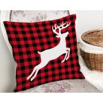 - Rh-K10196-Gorsel2 - Realhomes  Ekose Zemin Geyik Tasarımlı Dijital Baskılı Dekoratif Yastık Kırlent Kılıfı Realhomes