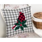 - Rh-K10203-Gorsel2 - Realhomes  Ekose Kuş Yaprak Tasarımlı Dijital Baskılı Modern Yastık Kırlent Kılıfı Realhomes