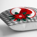 - Rh-K10205-Gorsel3 - Realhomes  Gri Ekose Zemin & Kırmızı Kuş Tasarımlı  Dijital Baskılı Modern Yastık Kırlent Kılıfı Realhomes