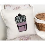 Krem Zemin Sade Kaktüs Motifli Dijital Baskılı Dekoratif Yastık Kırlent Kılıfı Realhomes