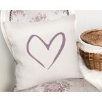 Krem Zemin Kalp Tasarımlı Dijital Baskılı Modern Yastık Kırlent Kılıfı Realhomes