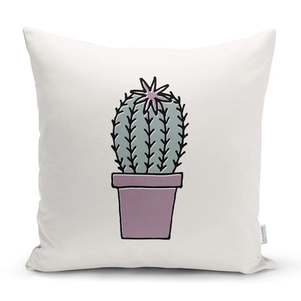 - Rh-K10222-Gorsel1 - Realhomes  Mor Zemin Kalp Motifli Dijital Baskılı Modern Yastık Kırlent Kılıfı Realhomes