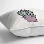 - Rh-K10222-Gorsel3 - Realhomes  Krem Zemin Sade Kaktüs Motifli Dijital Baskılı Dekoratif Yastık Kırlent Kılıfı Realhomes