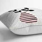 Krem Kumlama Zemin Vazo Desenli Dijital Baskılı Dekoratif Yastık Kırlent Kılıfı Realhomes