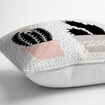 Krem Kumlama Zemin Kaktüs Tasarımlı Dijital Baskılı Dekoratif Yastık Kırlent Kılıfı Realhomes