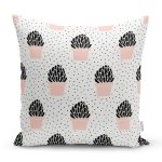 Krem Kumlama Zemin Kaktüs Tasarımlı Dijital Baskılı Modern Yastık Kırlent Kılıfı Realhomes