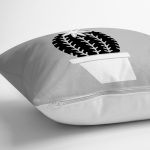 Gri Zemin Kaktüs Desenli Dijital Baskılı Dekoratif Yastık Kırlent Kılıfı Realhomes