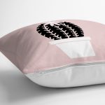 Pembe Zemin Kaktüs Motifli Dijital Baskılı Modern Yastık Kırlent Kılıfı Realhomes