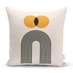 Soyut Tarzda Güneş Tasarımlı Dijital Baskılı Dekoratif Yastık Kırlent Kılıfı Realhomes