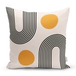 - Rh-K10240-Gorsel1 - Realhomes  Soyut Tarzda Güneş Tasarımlı Dijital Baskılı Dekoratif Yastık Kırlent Kılıfı Realhomes