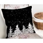 - Rh-K10242-Gorsel2 - Realhomes Siyah Zemin Beyaz Çam Ağacı Desenli Dijital Baskılı Dekoratif Yastık Kırlent Kılıfı Realhomes