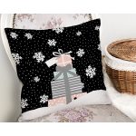 - Rh-K10249-Gorsel2 - Realhomes Siyah Kar Taneli Zemin Hediye Paketleri Desenli Dijital Baskılı Modern Yastık Kırlent Kılıfı Realhomes