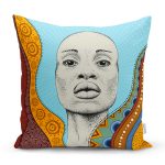 Etnik Afrikalı Kız Motifli Dijital Baskılı Dekoratif Yastık Kırlent Kılıfı Realhomes