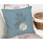 Soyut Çizimli Çiçek Tasarımlı Dijital Baskılı Dekoratif Yastık Kırlent Kılıfı Realhomes