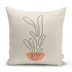 - Rh-K10259-Gorsel1 - Realhomes  Soyut Çizimli Çiçek Tasarımlı Dijital Baskılı Modern Yastık Kırlent Kılıfı Realhomes