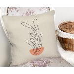 - Rh-K10259-Gorsel2 - Realhomes  Soyut Çizimli Çiçek Tasarımlı Dijital Baskılı Modern Yastık Kırlent Kılıfı Realhomes