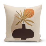 - Rh-K10266-Gorsel1 - Realhomes Sanatsal Vazo Çizimli Özel Tasarım Dijital Baskılı Dekoratif Yastık Kırlent Kılıfı Realhomes