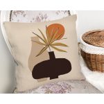 - Rh-K10266-Gorsel2 - Realhomes Sanatsal Vazo Çizimli Özel Tasarım Dijital Baskılı Dekoratif Yastık Kırlent Kılıfı Realhomes