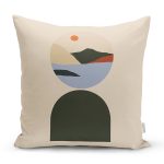 Retro Güneşin Batışı Adlı Çalışması Özel Tasarım Dijital Baskılı Dekoratif Yastık Kırlent Kılıfı Realhomes