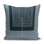 - Rh-K10275-Gorsel1 - Realhomes  Soyut Tarzda Onedraw Çizimli Dijital Baskılı Modern Yastık Kırlent Kılıfı Realhomes