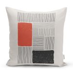 Soyut Tarzda Onedraw Çizimli Dijital Baskılı Dekoratif Yastık Kırlent Kılıfı Realhomes