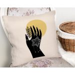 Eli Silüetli Özel Tasarım Dijital Baskılı Dekoratif Yastık Kırlent Kılıfı Realhomes