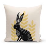 Tavşan Silüetli Özel Tasarım Dijital Baskılı Modern Yastık Kırlent Kılıfı Realhomes