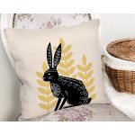 Tavşan Silüetli Özel Tasarım Dijital Baskılı Modern Yastık Kırlent Kılıfı Realhomes