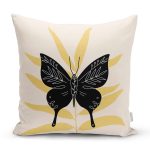 Kelebek Silüetli Özel Tasarım Dijital Baskılı Dekoratif Yastık Kırlent Kılıfı Realhomes
