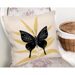 Kelebek Silüetli Özel Tasarım Dijital Baskılı Dekoratif Yastık Kırlent Kılıfı Realhomes