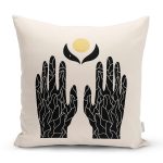 - Rh-K10289-Gorsel1 - Realhomes El Silüetli Özel Tasarım Dijital Baskılı Modern Yastık Kırlent Kılıfı Realhomes