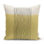 - Rh-K10295-Gorsel1 - Realhomes  Soyut Tarzda Onedraw Çizimli Dijital Baskılı Modern Yastık Kırlent Kılıfı Realhomes