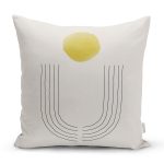 Soyut Tarzda Onedraw Çizimli Dijital Baskılı Dekoratif Yastık Kırlent Kılıfı Realhomes