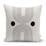 - Rh-K10306-Gorsel1 - Realhomes  Soyut Tarzda Onedraw Çizimli Dijital Baskılı Dekoratif Yastık Kırlent Kılıfı Realhomes