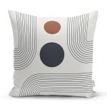 Soyut Tarzda Onedraw Çizimli Dijital Baskılı Modern Yastık Kırlent Kılıfı Realhomes