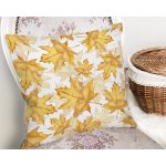 Gold Yaprak Motifli Dijital Baskılı Modern Yastık Kırlent Kılıfı Realhomes