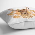 - Rh-K10324-Gorsel3 - Realhomes Gold Yaprak Detaylı Geyik Tasarımlı Dijital Baskılı Dekoratif Yastık Kırlent Kılıfı Realhomes