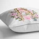 Çiçek Köşesi Özel Tasarım Dijital Baskılı Dekoratif Yastık Kırlent Kılıfı Realhomes