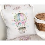 Çiçekli Balon Özel Tasarım Dijital Baskılı Modern Yastık Kırlent Kılıfı Realhomes