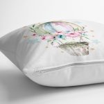 Çiçekli Balon Özel Tasarım Dijital Baskılı Modern Yastık Kırlent Kılıfı Realhomes