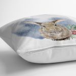 - Rh-K10340-Gorsel3 - Realhomes Tavşan Çizimli Özel Tasarım Dijital Baskılı Dekoratif Yastık Kırlent Kılıfı Realhomes