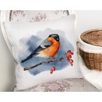 - Rh-K10341-Gorsel2 - Realhomes Suluboya Çizimli Şakrak Kuşu Özel Tasarım Dijital Baskılı Modern Yastık Kırlent Kılıfı Realhomes