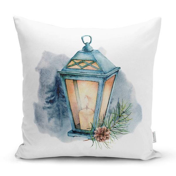 - Rh-K10343-Gorsel1 - Realhomes  Suluboya Çizimli Kuş Tasarımlı Dijital Baskılı Dekoratif Yastık Kırlent Kılıfı Realhomes