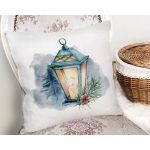 Suluboya Çizimli Şamdan Motifli Dijital Baskılı Modern Yastık Kırlent Kılıfı Realhomes