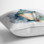 Suluboya Çizimli Şamdan Motifli Dijital Baskılı Modern Yastık Kırlent Kılıfı Realhomes