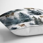 - Rh-K10347-Gorsel3 - Realhomes Suluboya Çam Ağacı & Geyik Tasarımlı Dijital Baskılı Modern Yastık Kırlent Kılıfı Realhomes