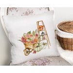 El Arabası Meyve & Sebze Çizimli  Dijital Baskılı Dekoratif Yastık Kırlent Kılıfı Realhomes