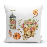 - Rh-K10349-Gorsel1 - Realhomes  El Arabası Meyve & Sebze Çizimli  Dijital Baskılı Modern Yastık Kırlent Kılıfı Realhomes